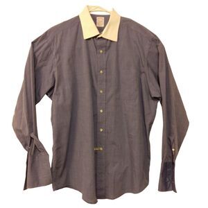 Brooks Brothers vintage Makers dress shirt mens L Large 16.5-4 blue made in USA